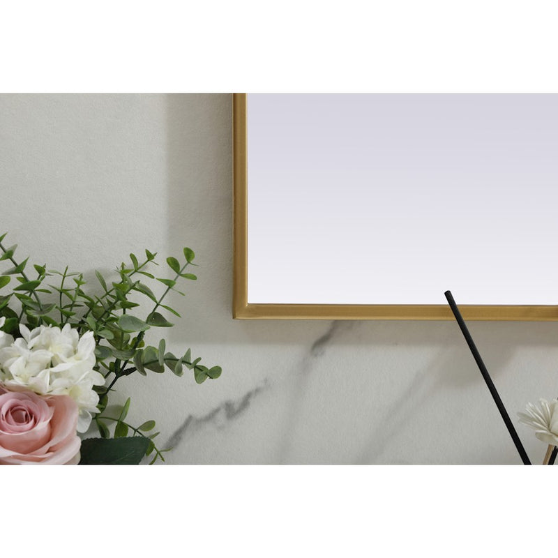 Elegant Decor Blaire Metal Frame Arch Mirror 36X30", Brass