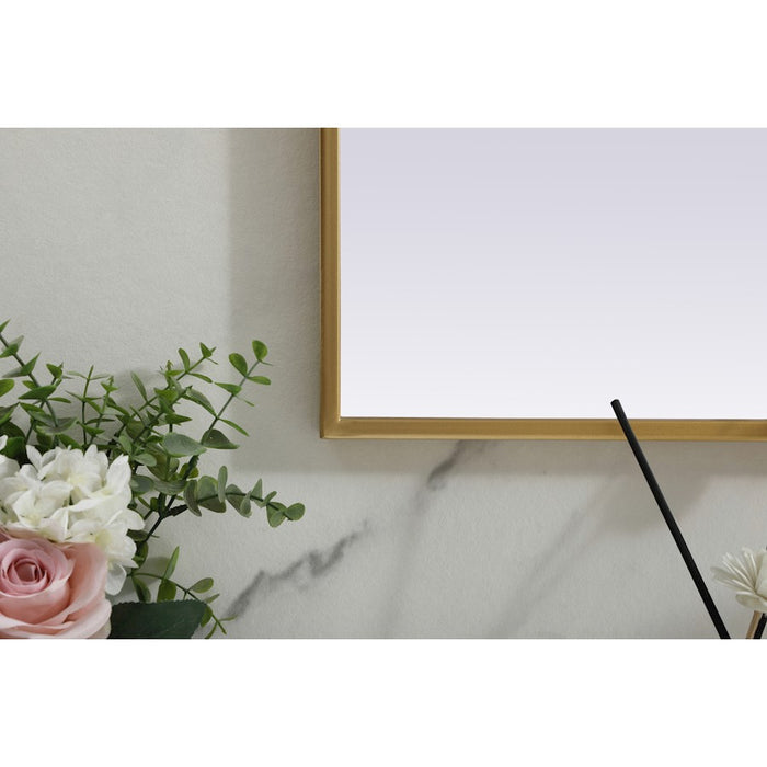 Elegant Decor Blaire Metal Frame Arch Mirror 36X30", Brass