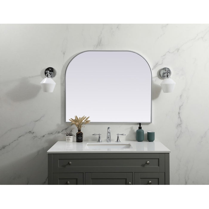 Elegant Decor Blaire Metal Frame Arch Mirror 36X30", Silver