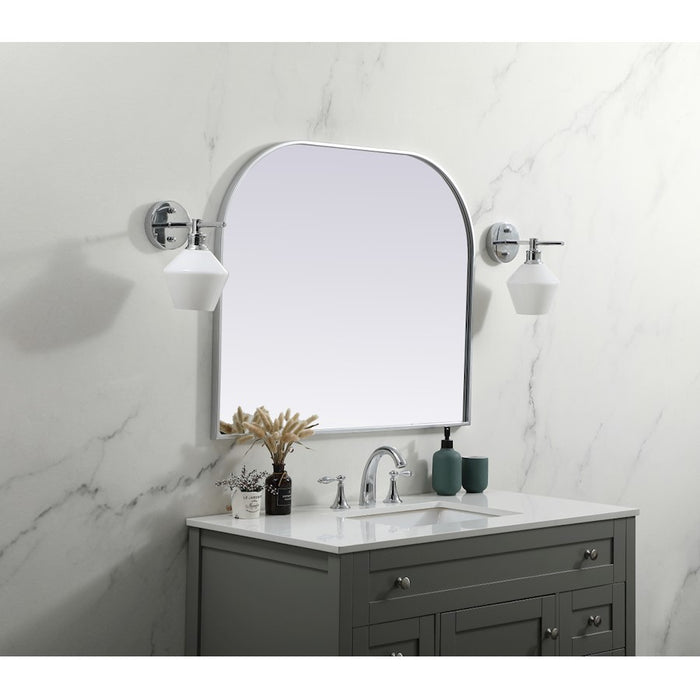 Elegant Decor Blaire Metal Frame Arch Mirror 36X30", Silver