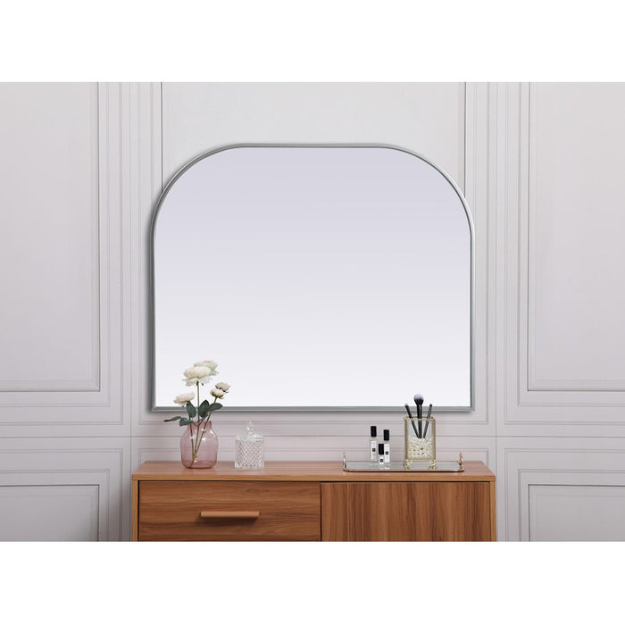Elegant Decor Blaire Metal Frame Arch Mirror 36X30", Silver