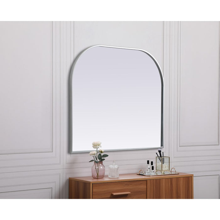 Elegant Decor Blaire Metal Frame Arch Mirror 36X30", Silver