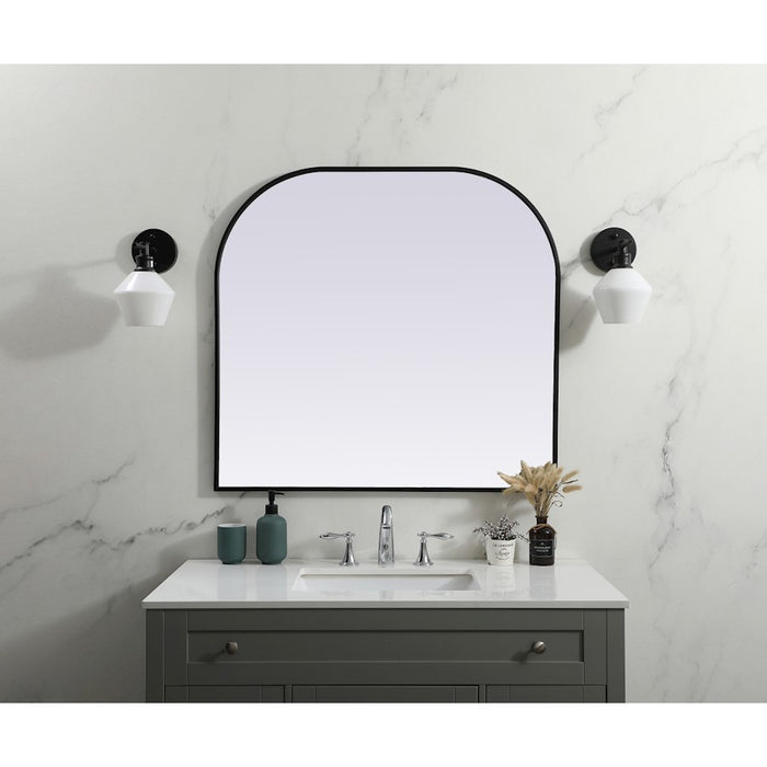 Elegant Decor Blaire Metal Frame Arch Mirror 36X34", Black