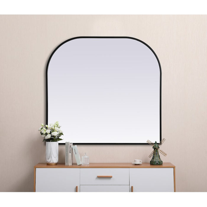 Elegant Decor Blaire Metal Frame Arch Mirror 36X34", Black