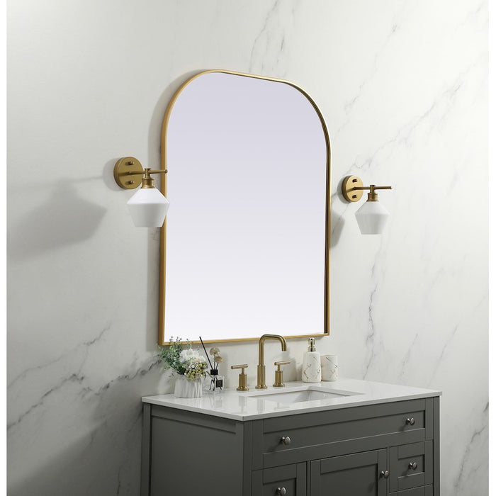 Elegant Decor Blaire Metal Frame Arch Mirror 36X34", Brass