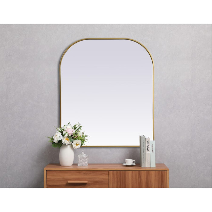 Elegant Decor Blaire Metal Frame Arch Mirror 36X34", Brass
