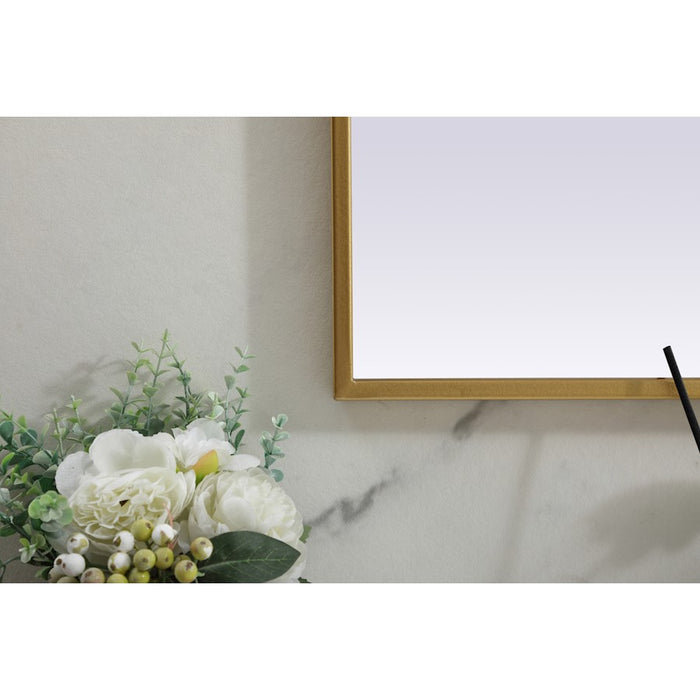 Elegant Decor Blaire Metal Frame Arch Mirror 36X34", Brass
