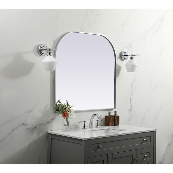 Elegant Decor Blaire Metal Frame Arch Mirror 36X34", Silver