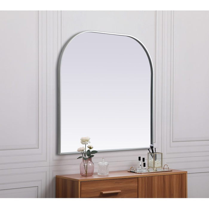 Elegant Decor Blaire Metal Frame Arch Mirror 36X34", Silver