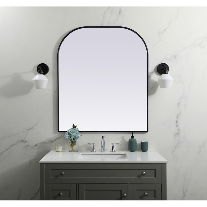 Elegant Decor Blaire Metal Frame Arch Mirror 36X42", Black