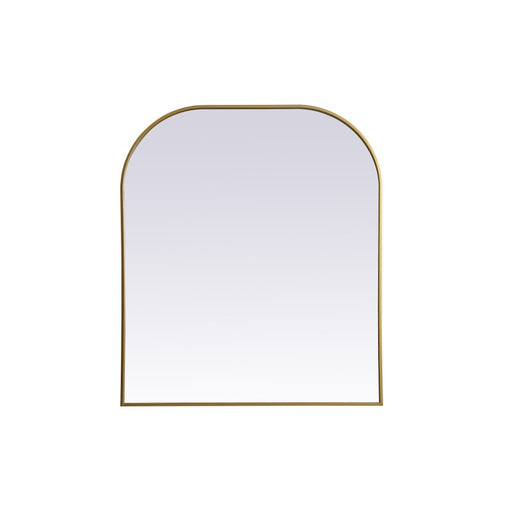 Elegant Decor Blaire Metal Frame Arch Mirror 36X42", Brass