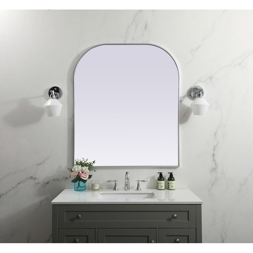 Elegant Decor Blaire Metal Frame Arch Mirror 36X42", Silver
