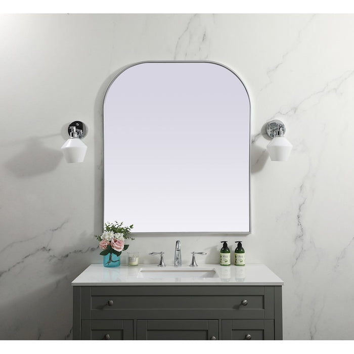Elegant Decor Blaire Metal Frame Arch Mirror 36X42", Silver