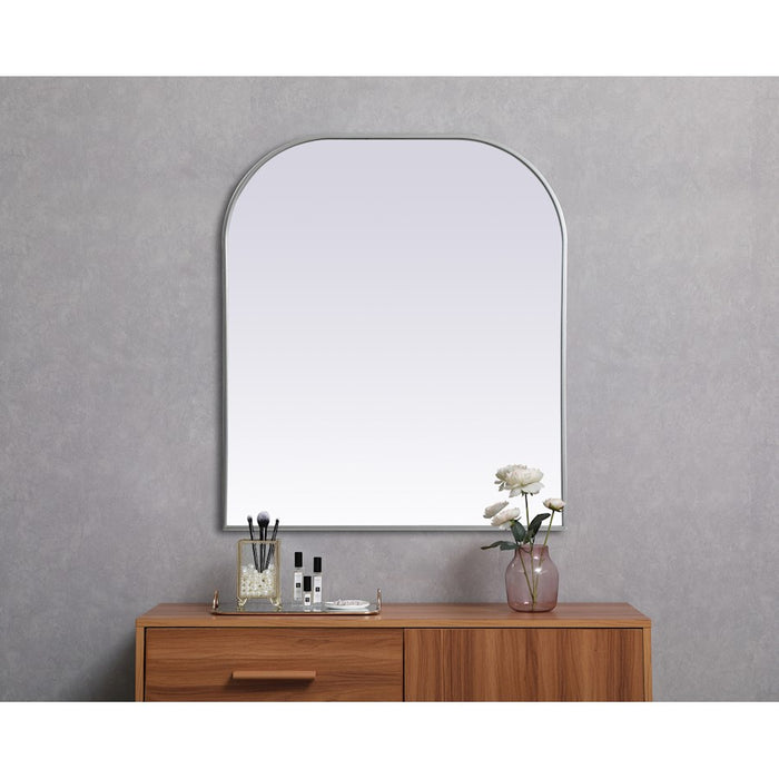 Elegant Decor Blaire Metal Frame Arch Mirror 36X42", Silver