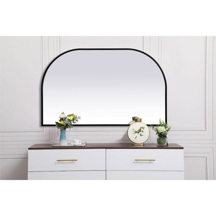 Elegant Decor Blaire Metal Frame Arch Mirror 39X24", Black
