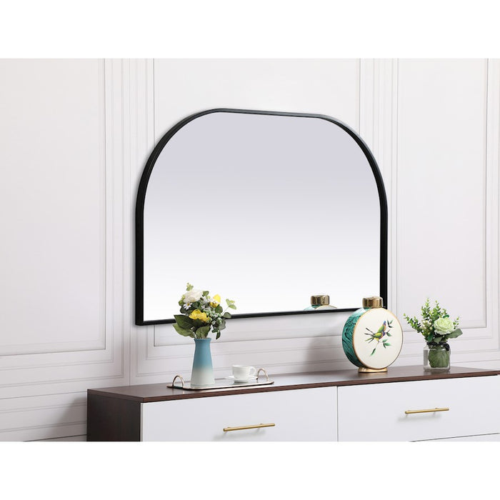 Elegant Decor Blaire Metal Frame Arch Mirror 39X24", Black