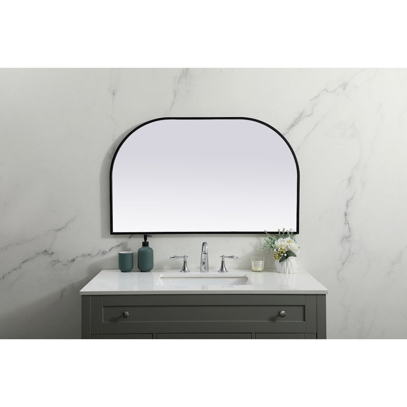 Elegant Decor Blaire Metal Frame Arch Mirror 39X24", Black