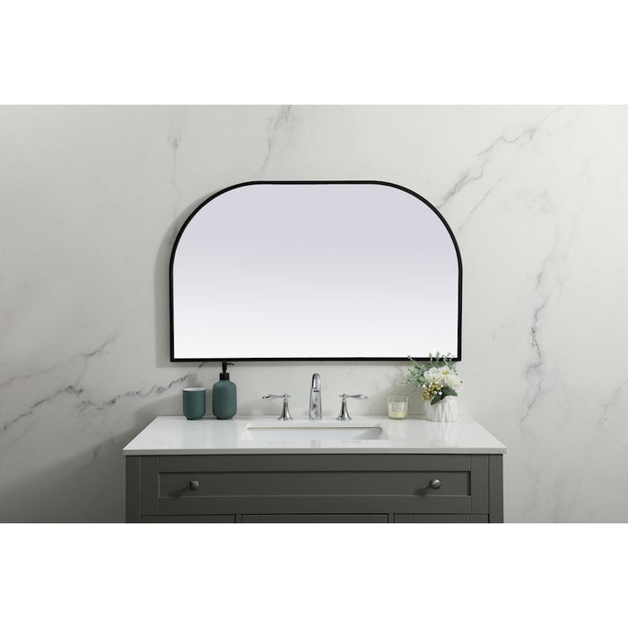Elegant Decor Blaire Metal Frame Arch Mirror 39X24", Black