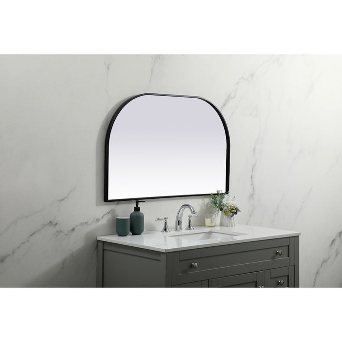 Elegant Decor Blaire Metal Frame Arch Mirror 39X24", Black