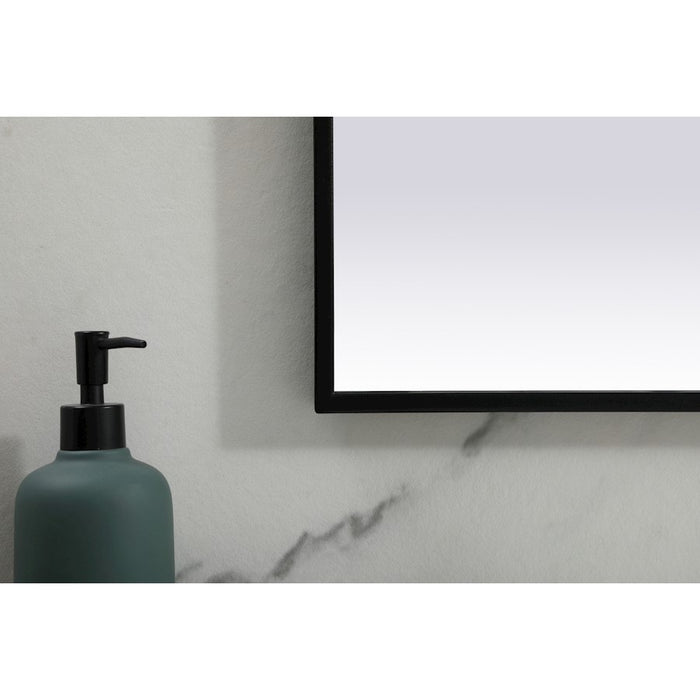 Elegant Decor Blaire Metal Frame Arch Mirror 39X24", Black