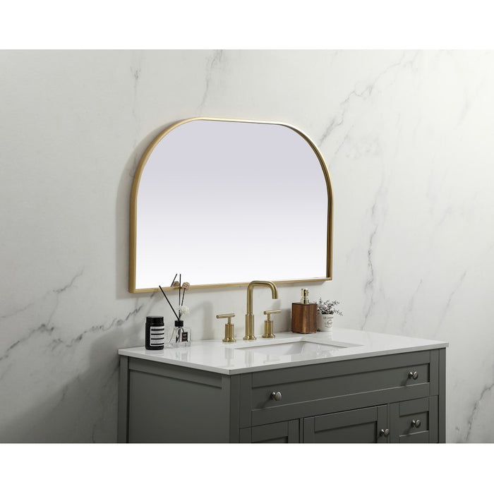 Elegant Decor Blaire Metal Frame Arch Mirror 39X24", Brass