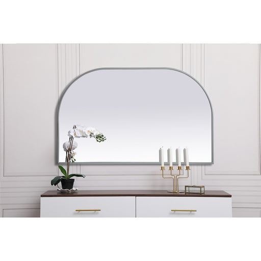 Elegant Decor Blaire Metal Frame Arch Mirror 39X24", Silver