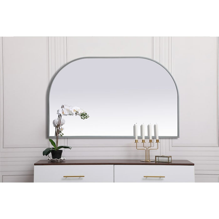 Elegant Decor Blaire Metal Frame Arch Mirror 39X24", Silver