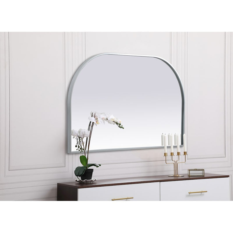 Elegant Decor Blaire Metal Frame Arch Mirror 39X24", Silver