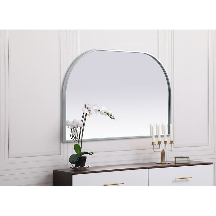 Elegant Decor Blaire Metal Frame Arch Mirror 39X24", Silver