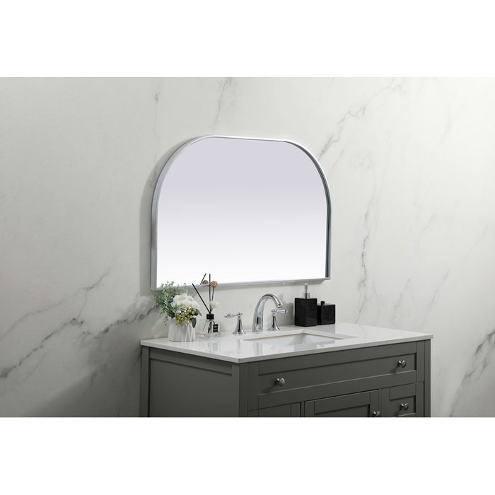 Elegant Decor Blaire Metal Frame Arch Mirror 39X24", Silver