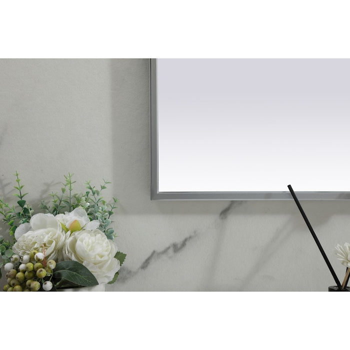 Elegant Decor Blaire Metal Frame Arch Mirror 39X24", Silver