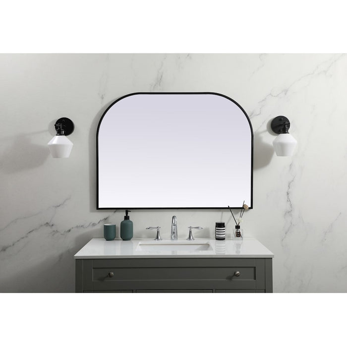 Elegant Decor Blaire Metal Frame Arch Mirror 40X30", Black