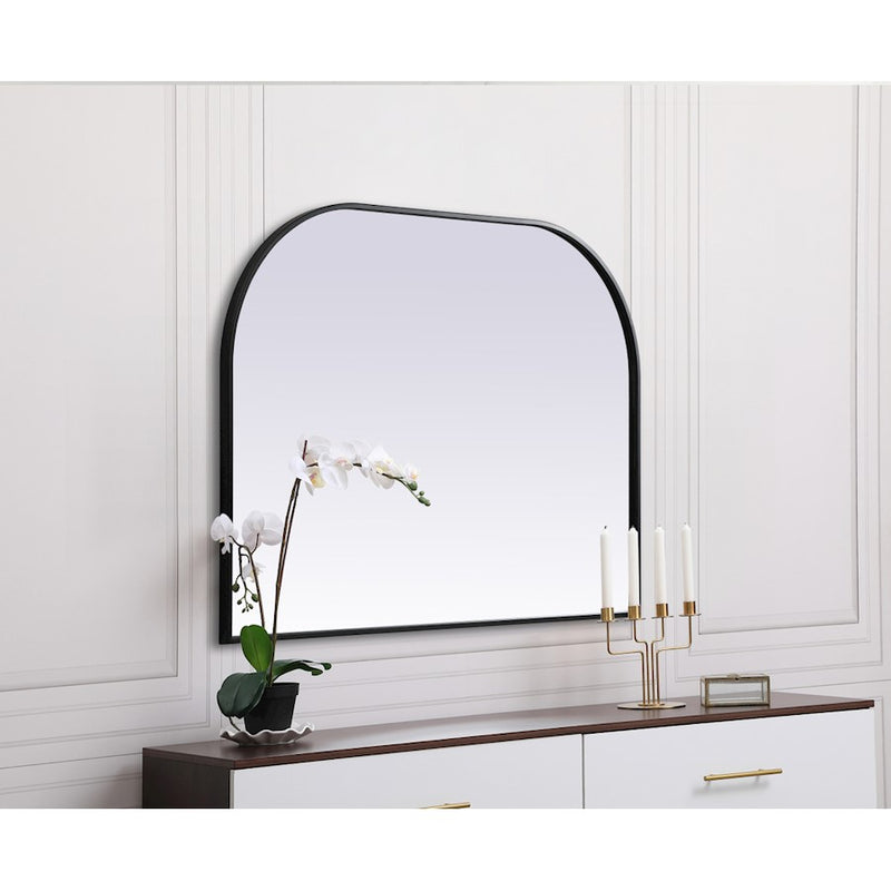 Elegant Decor Blaire Metal Frame Arch Mirror 40X30", Black