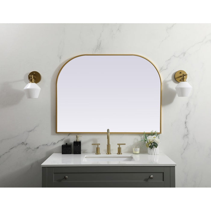 Elegant Decor Blaire Metal Frame Arch Mirror 40X30", Brass