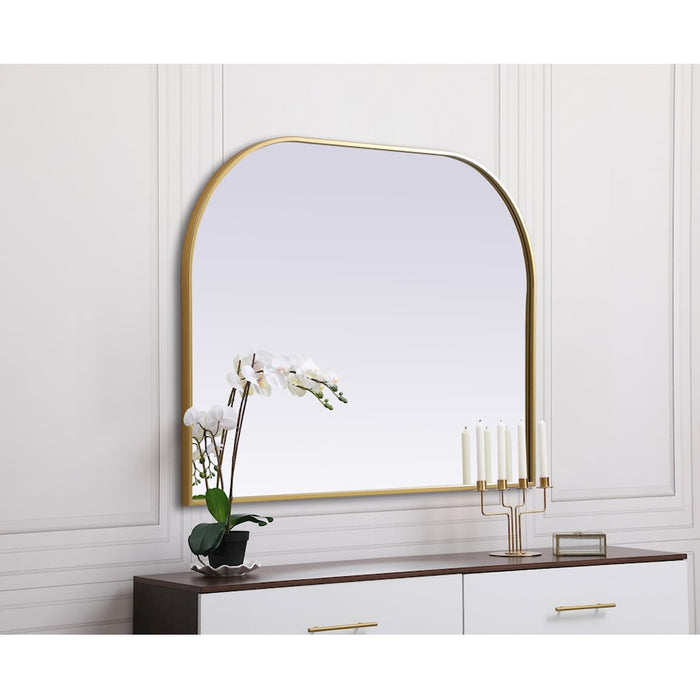 Elegant Decor Blaire Metal Frame Arch Mirror 40X30", Brass