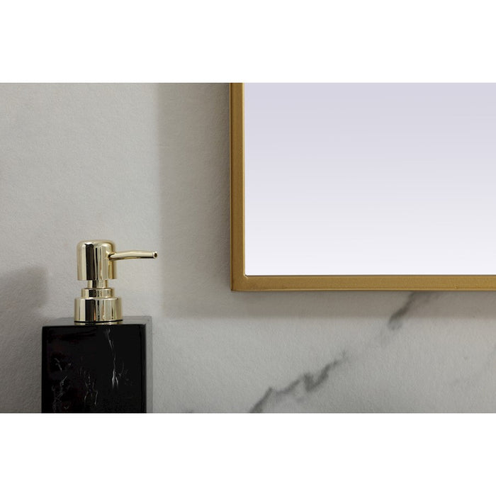Elegant Decor Blaire Metal Frame Arch Mirror 40X30", Brass
