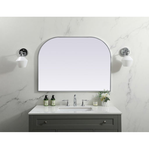 Elegant Decor Blaire Metal Frame Arch Mirror 40X30", Silver