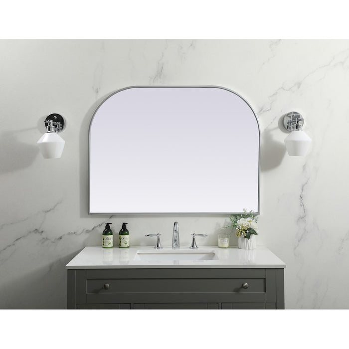Elegant Decor Blaire Metal Frame Arch Mirror 40X30", Silver