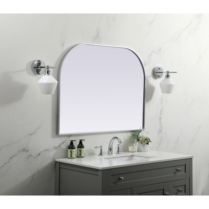 Elegant Decor Blaire Metal Frame Arch Mirror 40X30", Silver