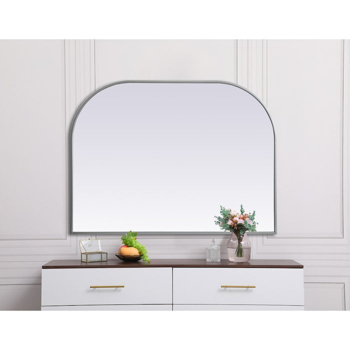 Elegant Decor Blaire Metal Frame Arch Mirror 40X30", Silver