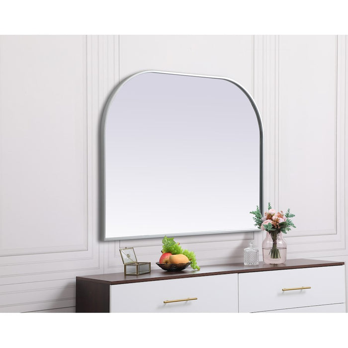 Elegant Decor Blaire Metal Frame Arch Mirror 40X30", Silver