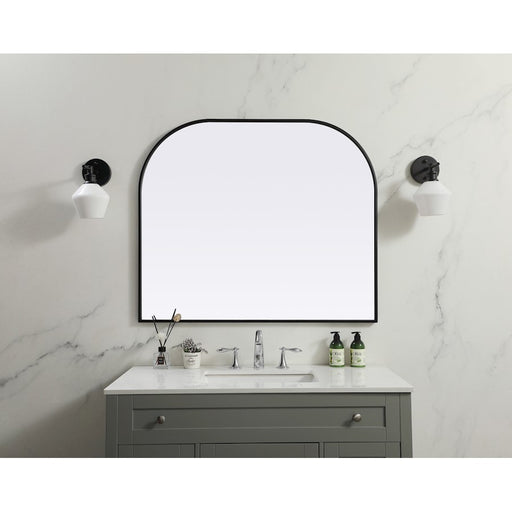 Elegant Decor Blaire Metal Frame Arch Mirror 40X34", Black