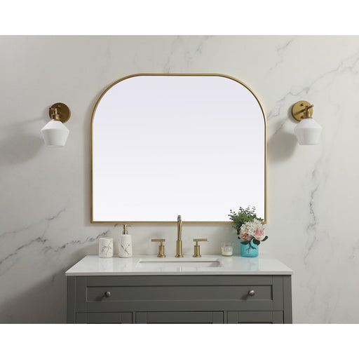 Elegant Decor Blaire Metal Frame Arch Mirror 40X34", Brass