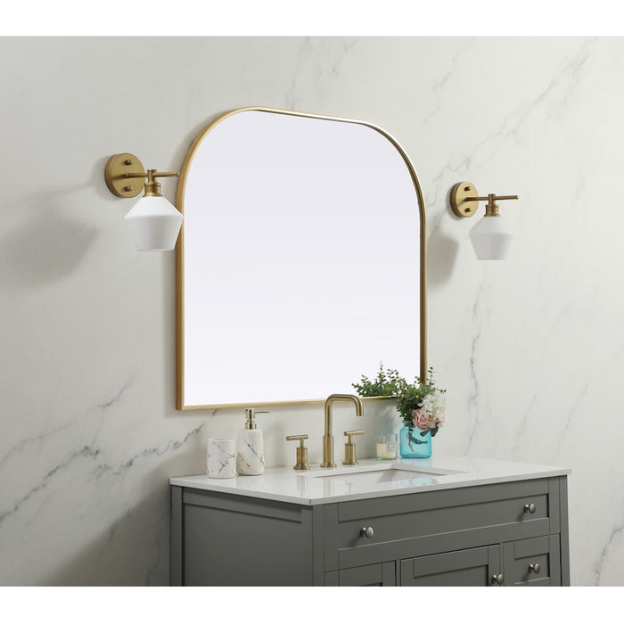 Elegant Decor Blaire Metal Frame Arch Mirror 40X34", Brass