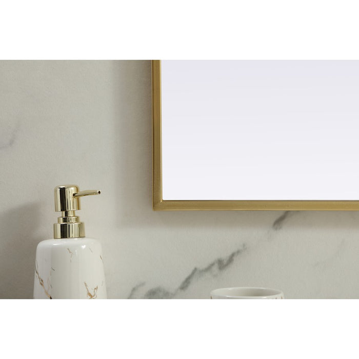 Elegant Decor Blaire Metal Frame Arch Mirror 40X34", Brass