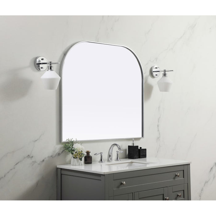 Elegant Decor Blaire Metal Frame Arch Mirror 40X34", Silver