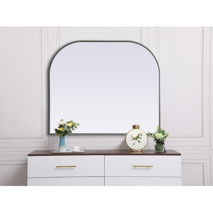 Elegant Decor Blaire Metal Frame Arch Mirror 40X34", Silver