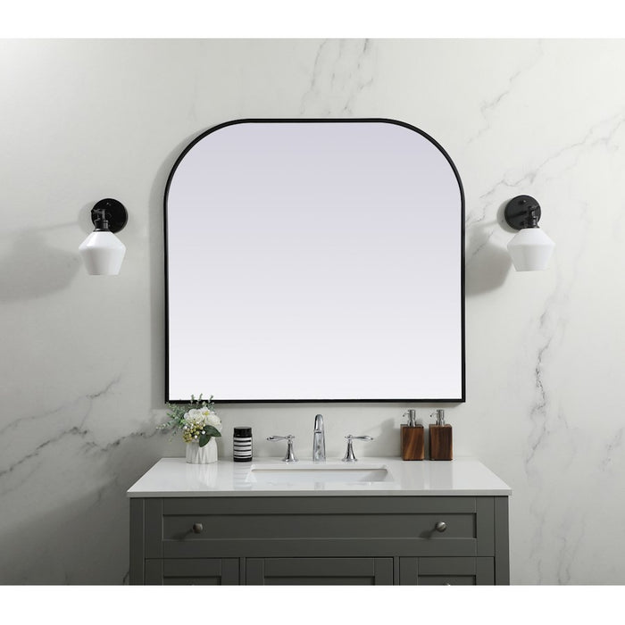 Elegant Decor Blaire Metal Frame Arch Mirror 40X38", Black