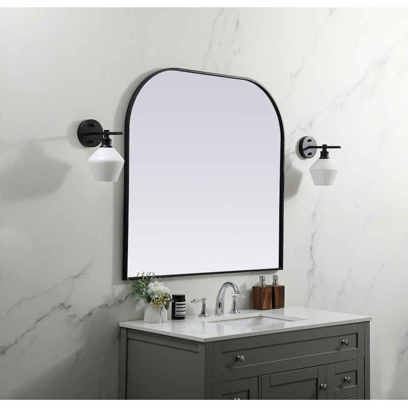 Elegant Decor Blaire Metal Frame Arch Mirror 40X38", Black
