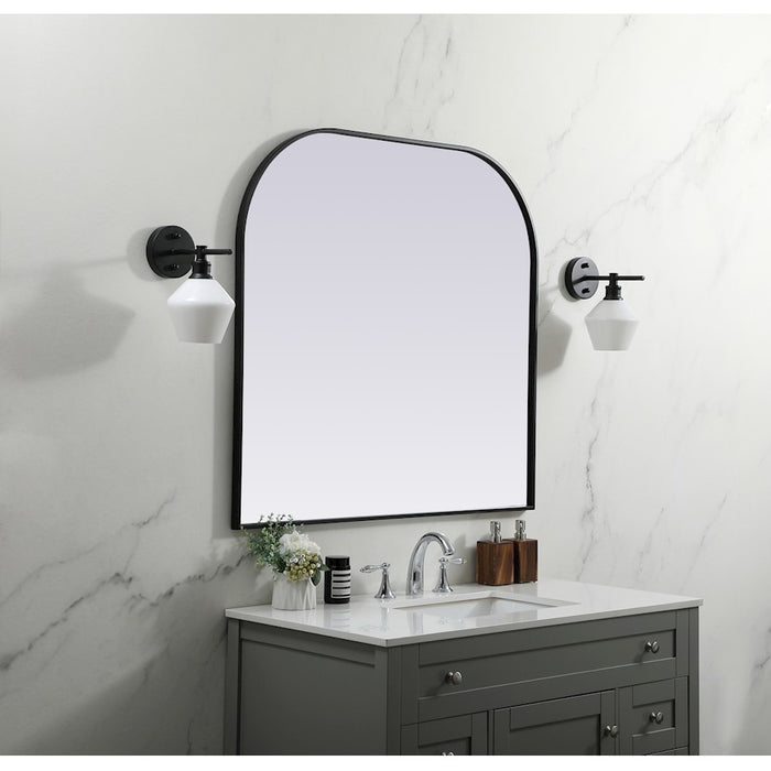 Elegant Decor Blaire Metal Frame Arch Mirror 40X38", Black